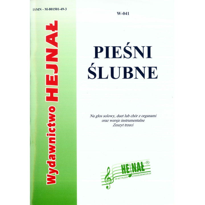 Pieśni ślubne Zeszyt 3 – solista, duet, chór i organy